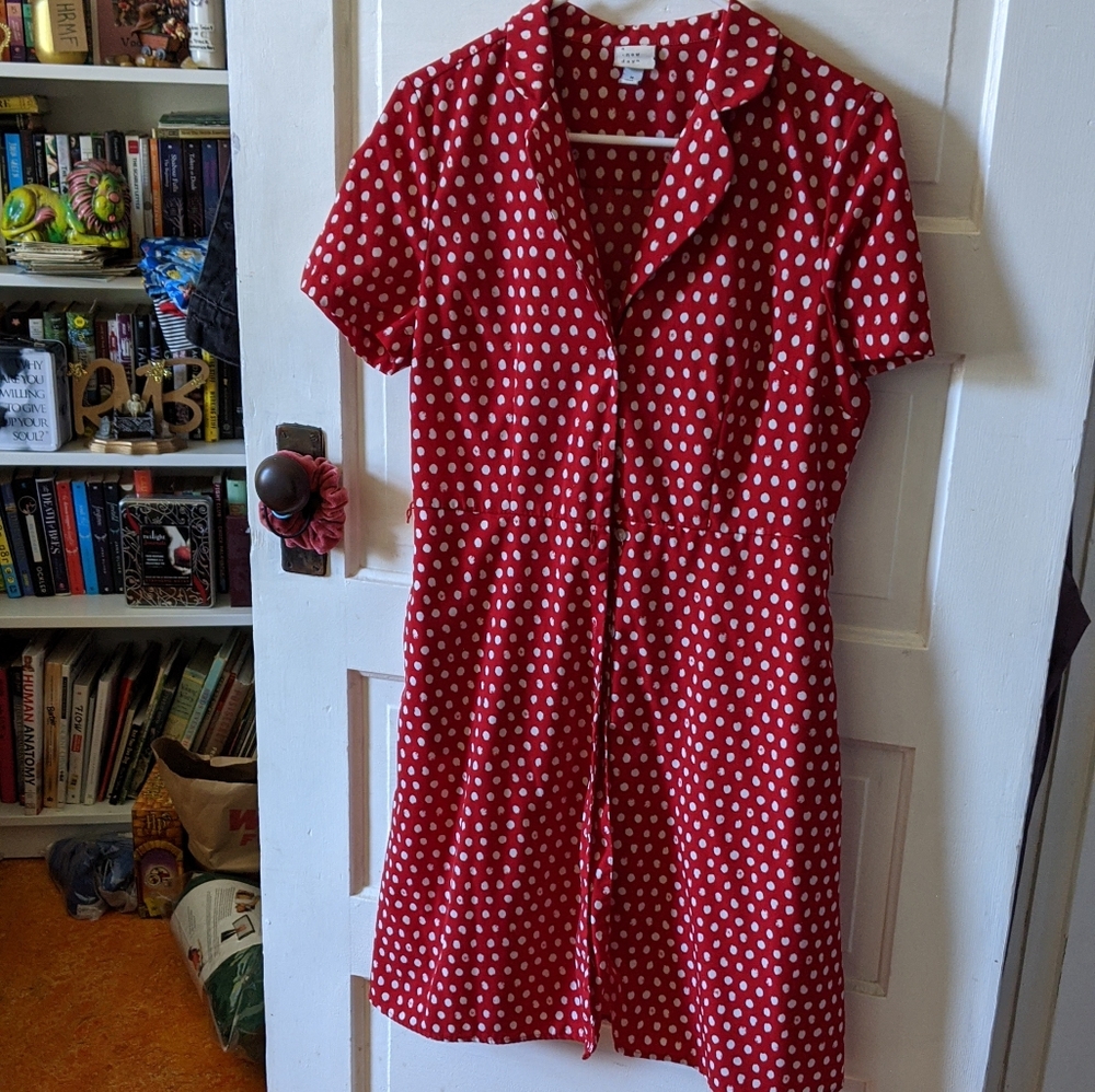 Red polka dot dress